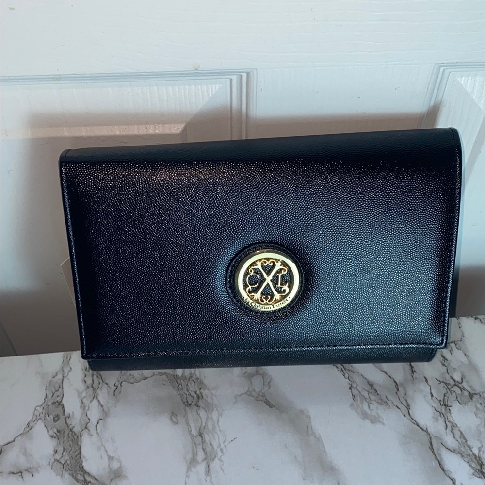 Christian Lacroix Paris Caviar Black Clutch